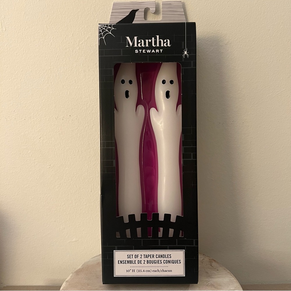 Martha Stewart White Ghost taper Candles NEW unscented wax